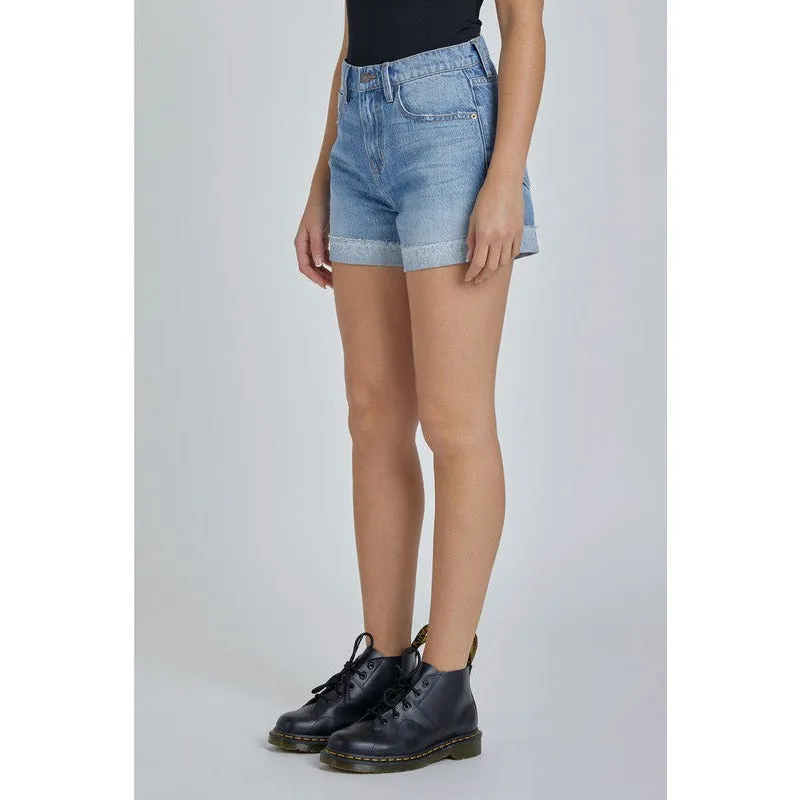 Penelope Mid Rise Cuffed Denim Shorts