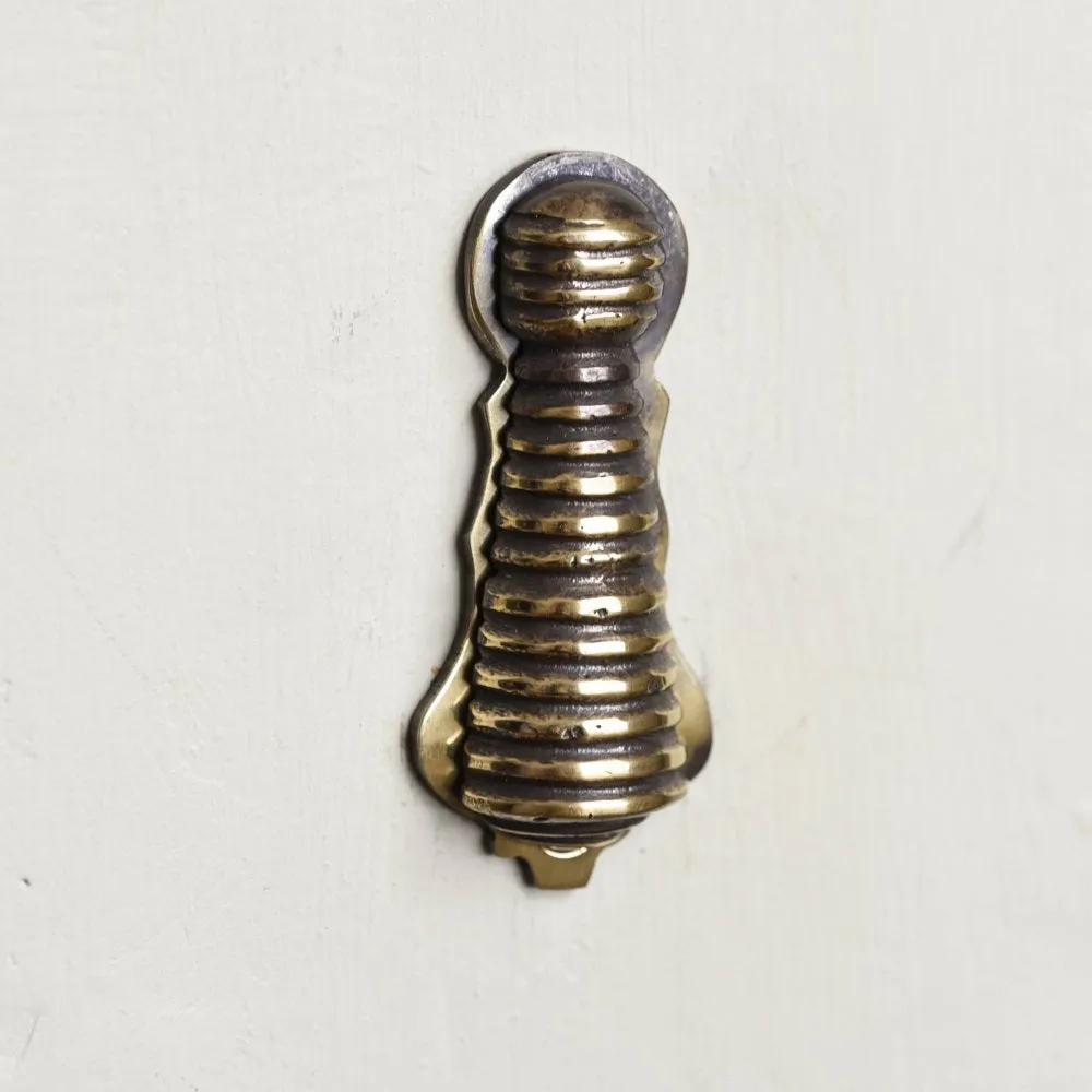 Polished Antique Brass Reeded Beehive Escutcheon