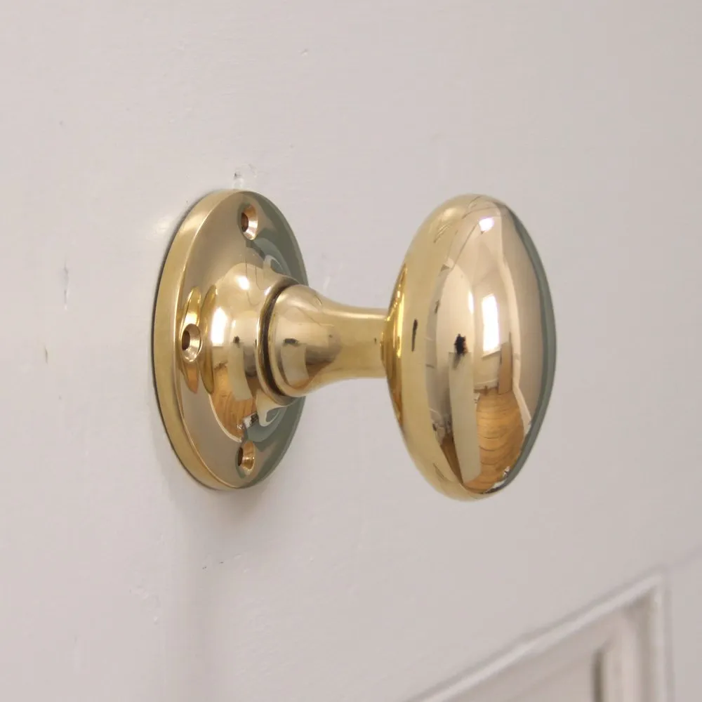 Polished Brass Oval Door Knobs