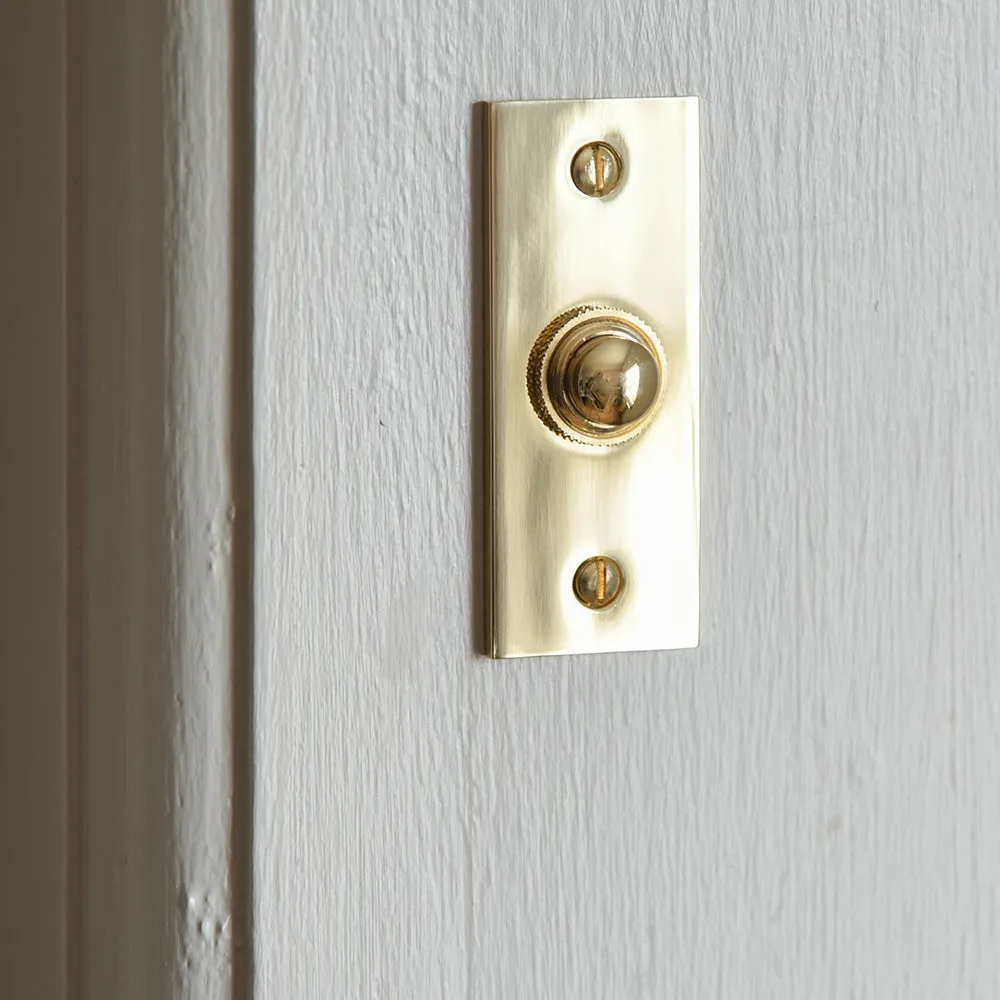 Polished Brass Rectangular Bell Push