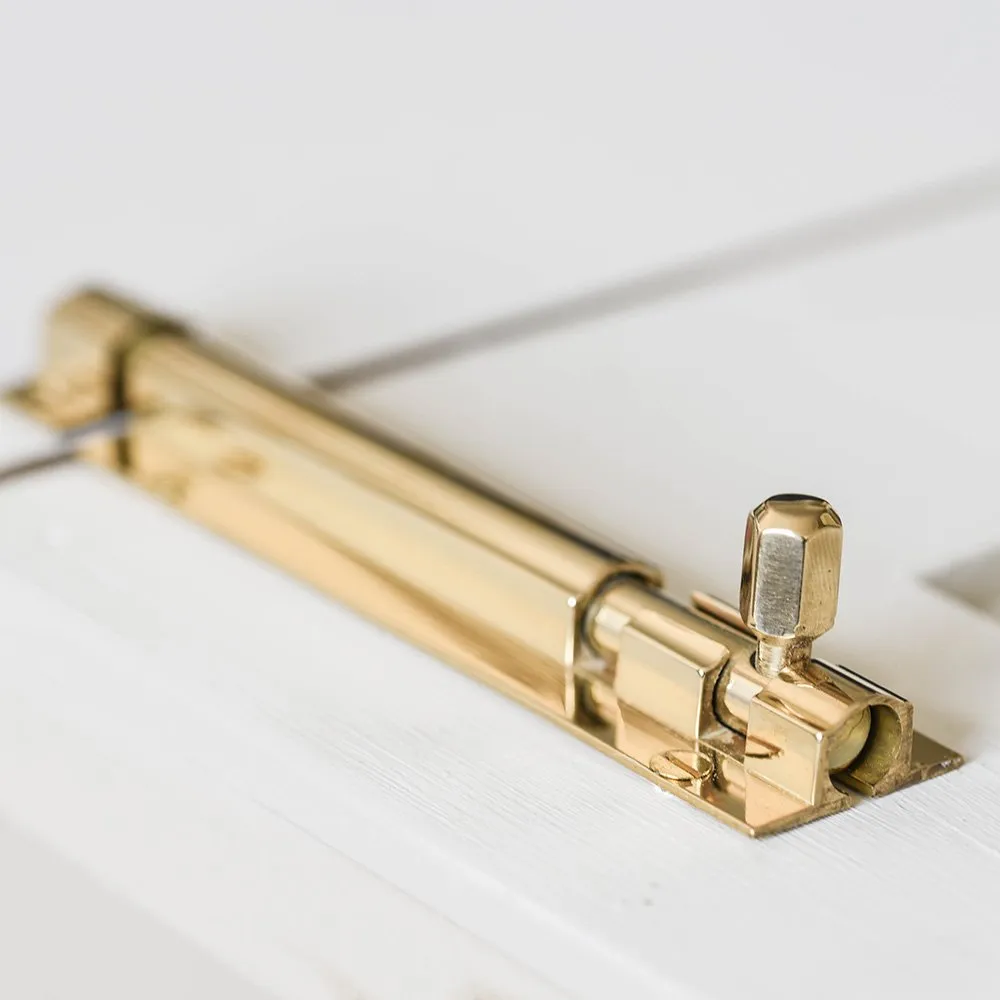 Polished Brass Rounded Barrel Bolt