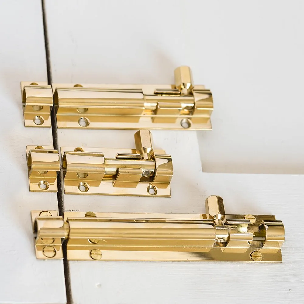 Polished Brass Rounded Barrel Bolt