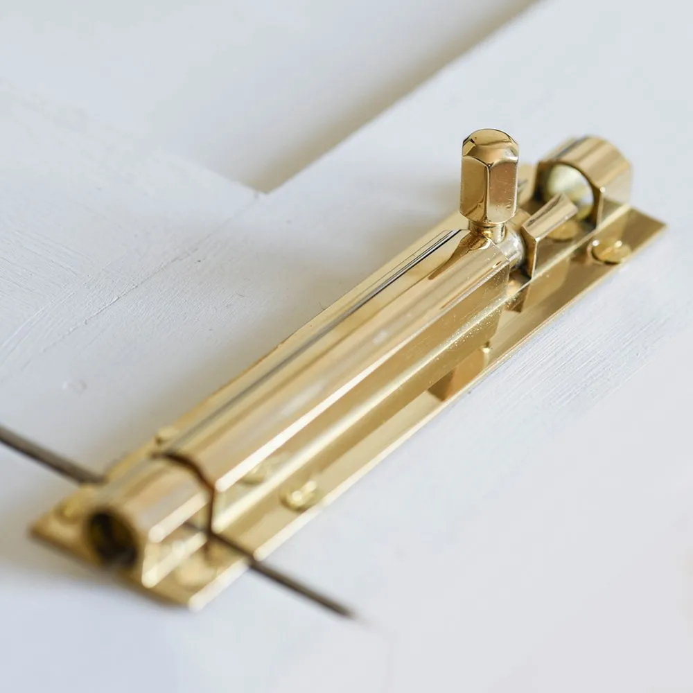 Polished Brass Rounded Barrel Bolt