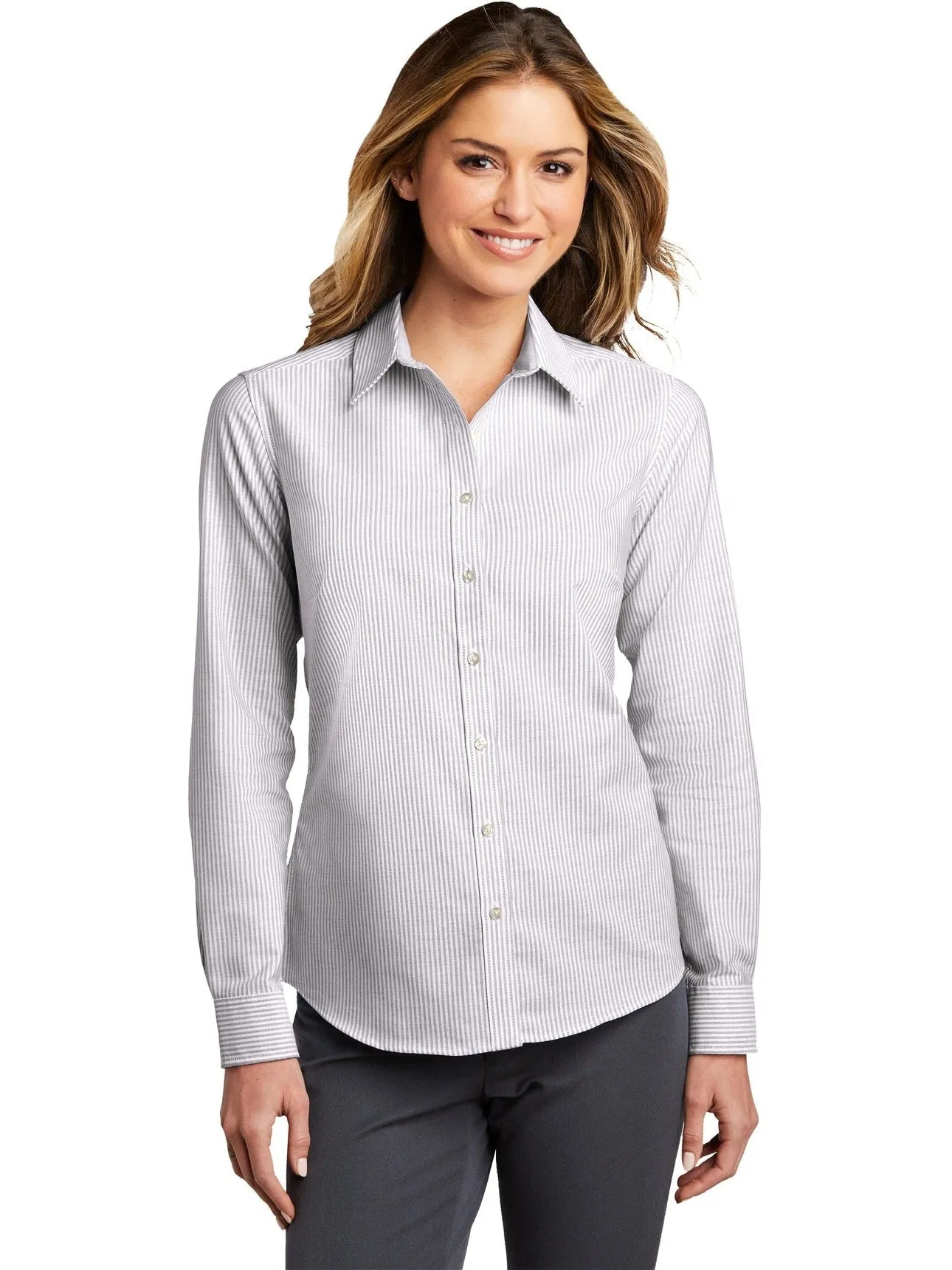 Port Authority Ladies SuperPro Oxford Stripe Shirt