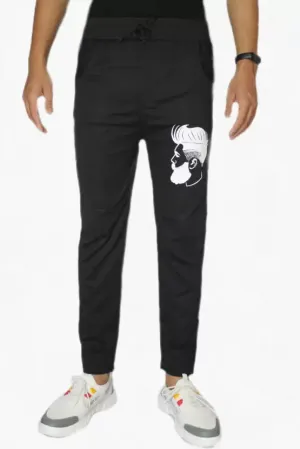 Printed Men Black Track Pants