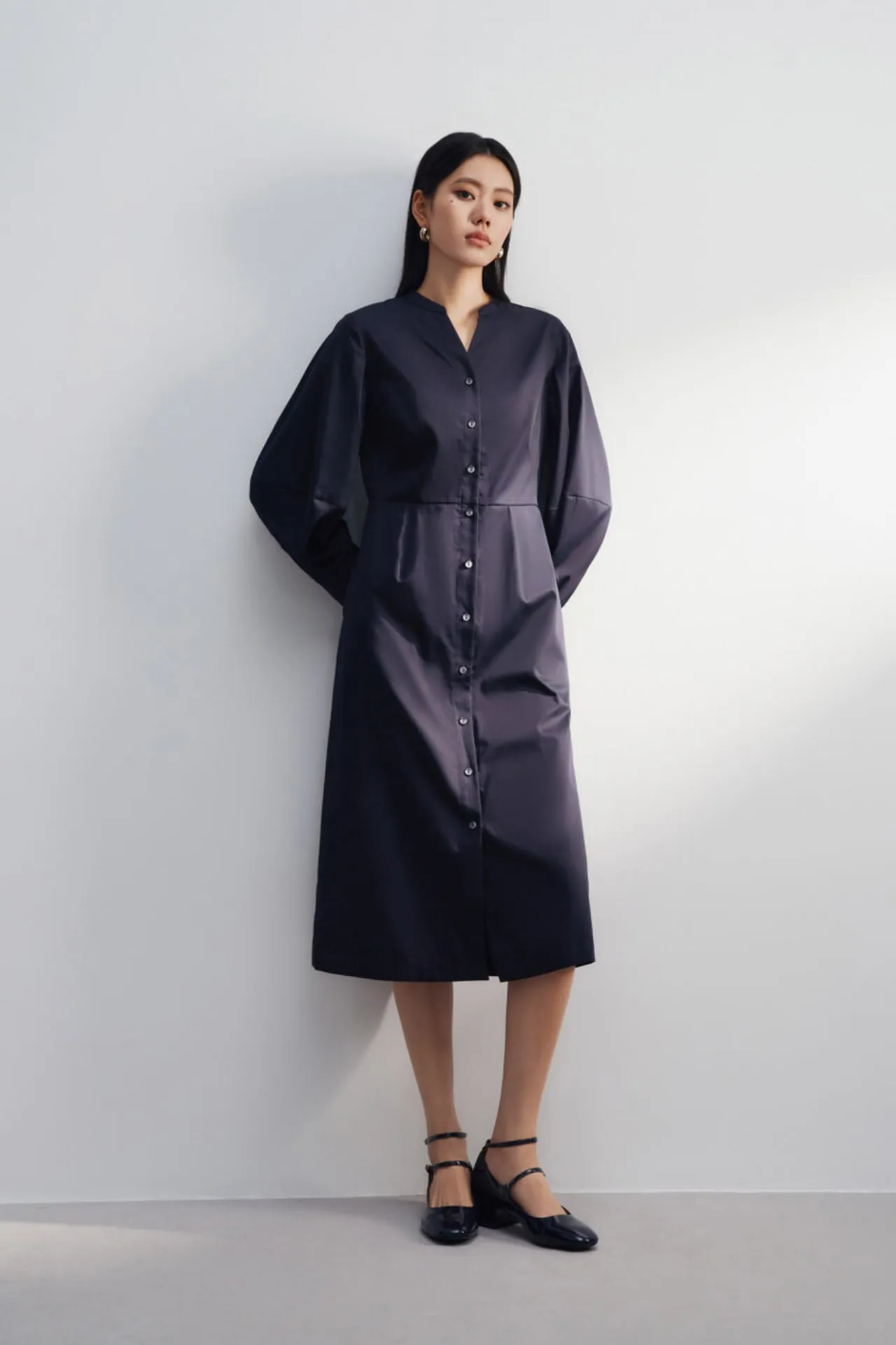 Puff Sleeve Shirt Dress