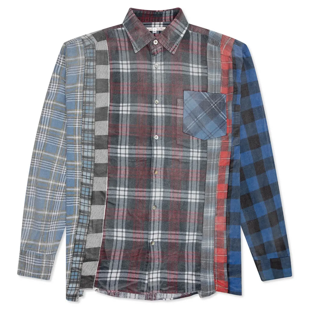 Rebuild by Flannel Shirt 7 Cuts Shirt / Reflection - Burgundy/Grey