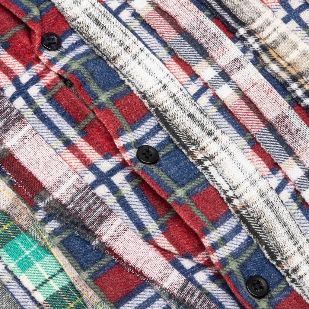 Rebuild Wide Flannel Ribbon Shirt - Red/Blue