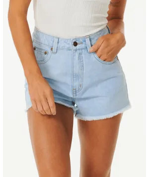 Rip Curl Amy High Waist Shorts-Light Blue