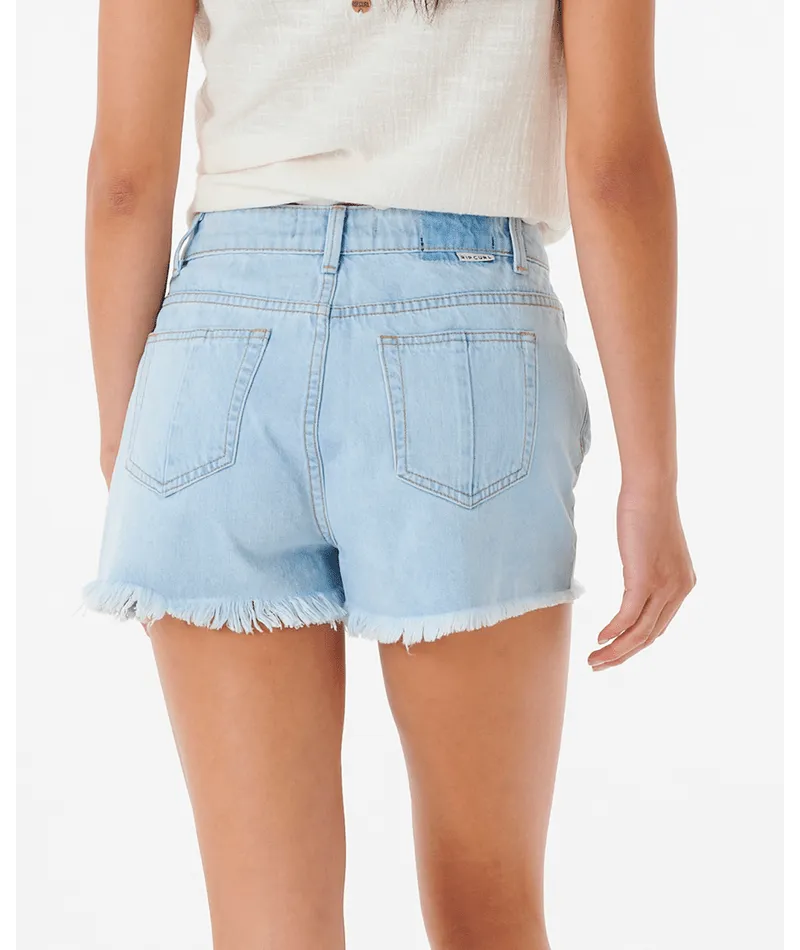 Rip Curl Amy High Waist Shorts-Light Blue