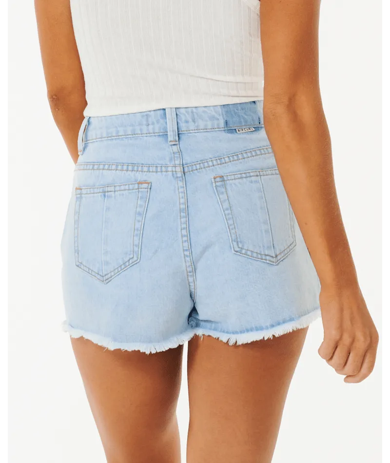 Rip Curl Amy High Waist Shorts-Light Blue