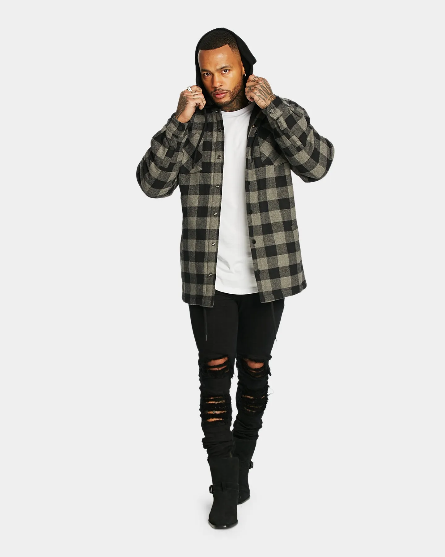 Saint Morta Assassin Hooded Flannel Grey/Black