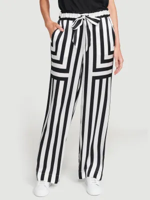 Silk Mix Stripe PJ Pant -- Off White Multi