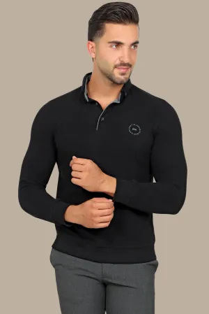 Sleek Elegance: Black Velvet Polo