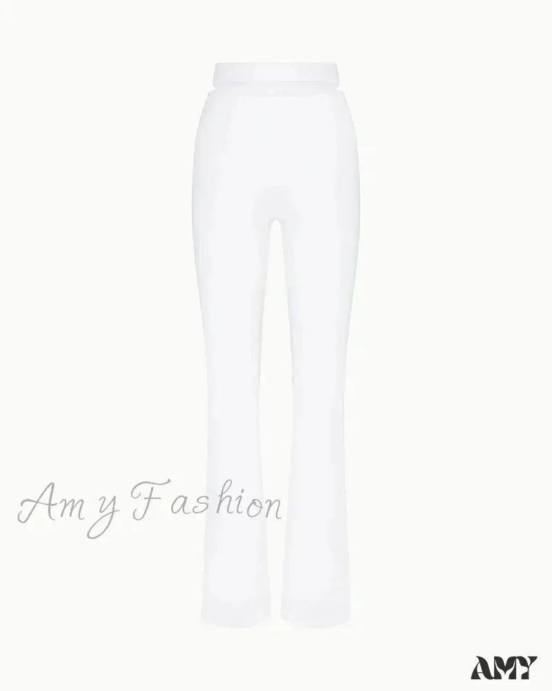 Sleek Stretch Cutout Foldover Trouser