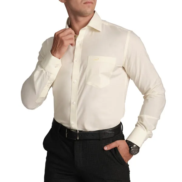 Slim Fit Full Sleeve Formal Shirt with American Placket-Aqua Glass