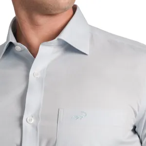 Slim Fit Full Sleeve Formal Shirt with American Placket-Powder