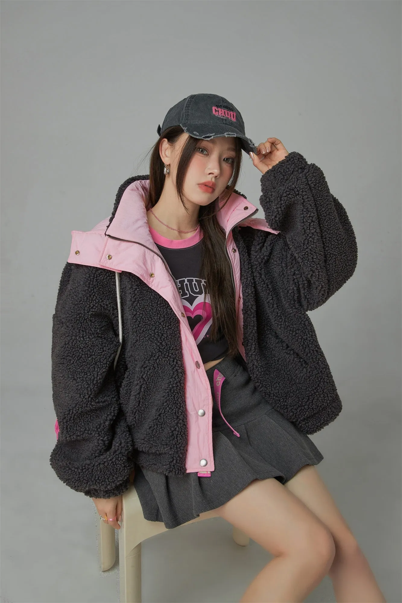 Sporty Fleece Hoodie Jacket