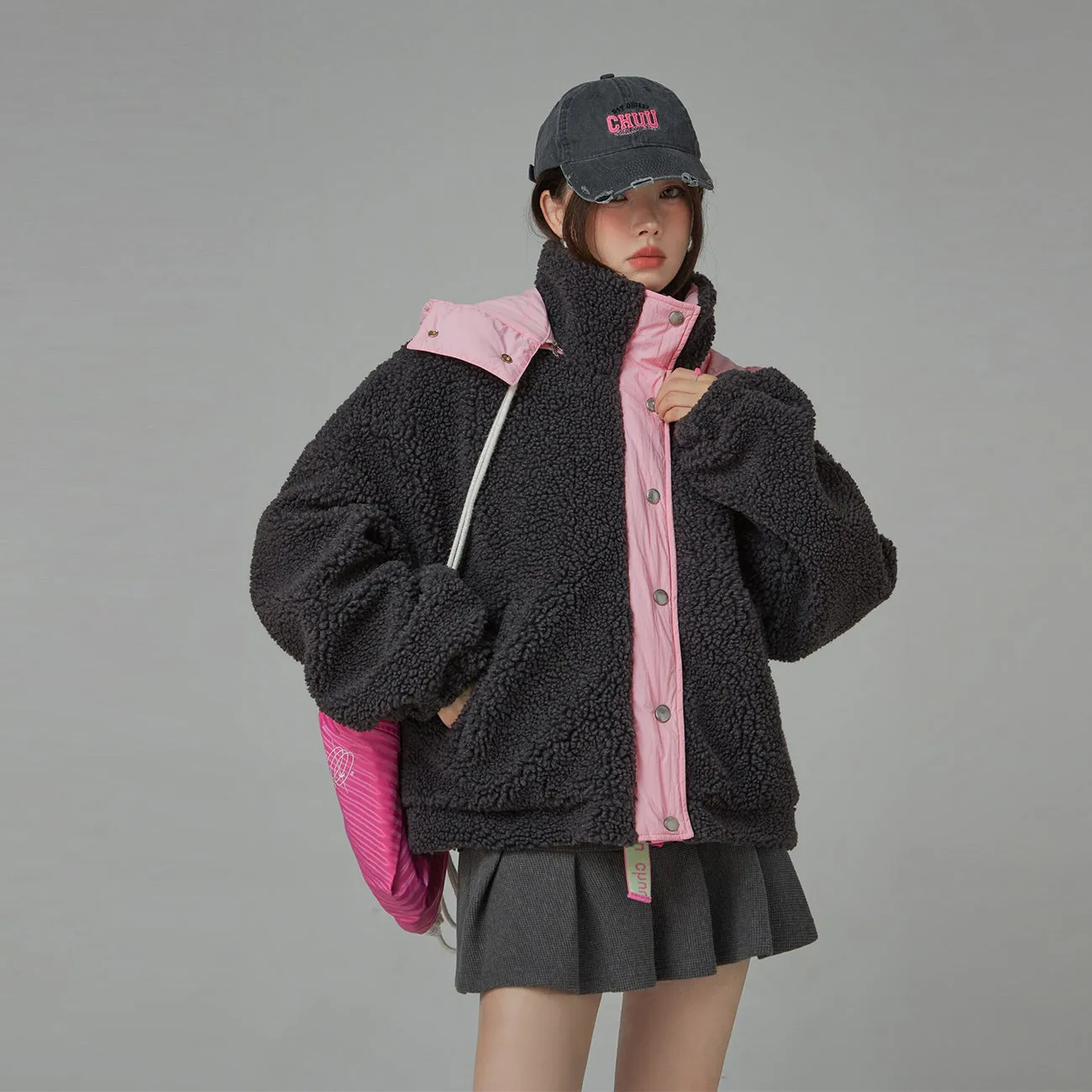 Sporty Fleece Hoodie Jacket