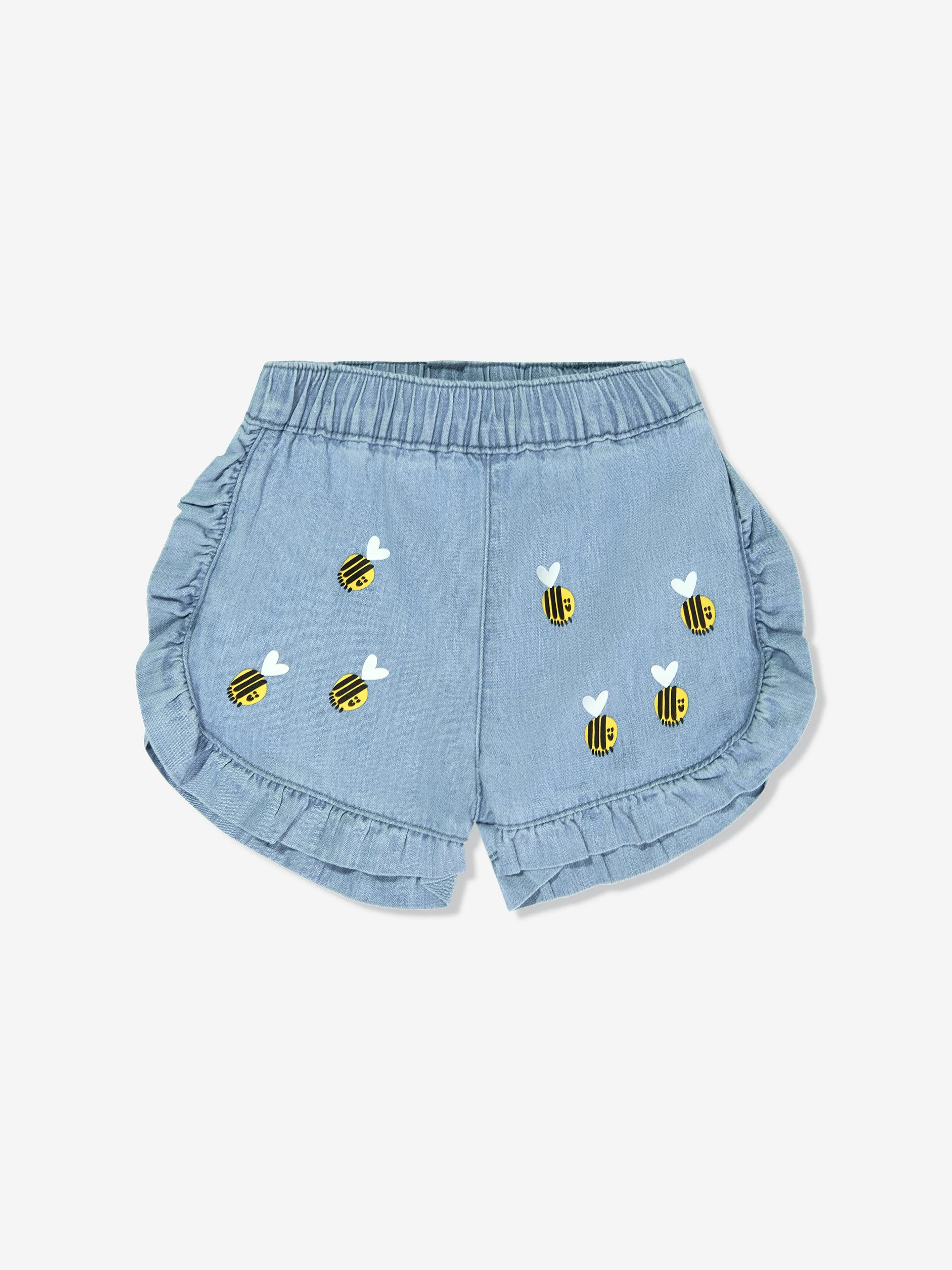 Stella McCartney Baby Girls Denim Bee Shorts in Blue