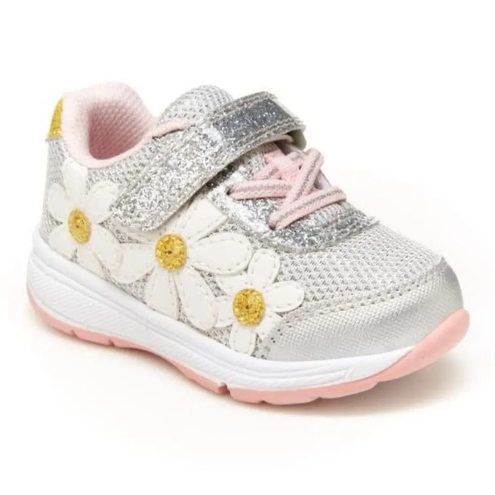 Stride Rite Toddler/Little Girls Lighted Glimmer Velcro Silver