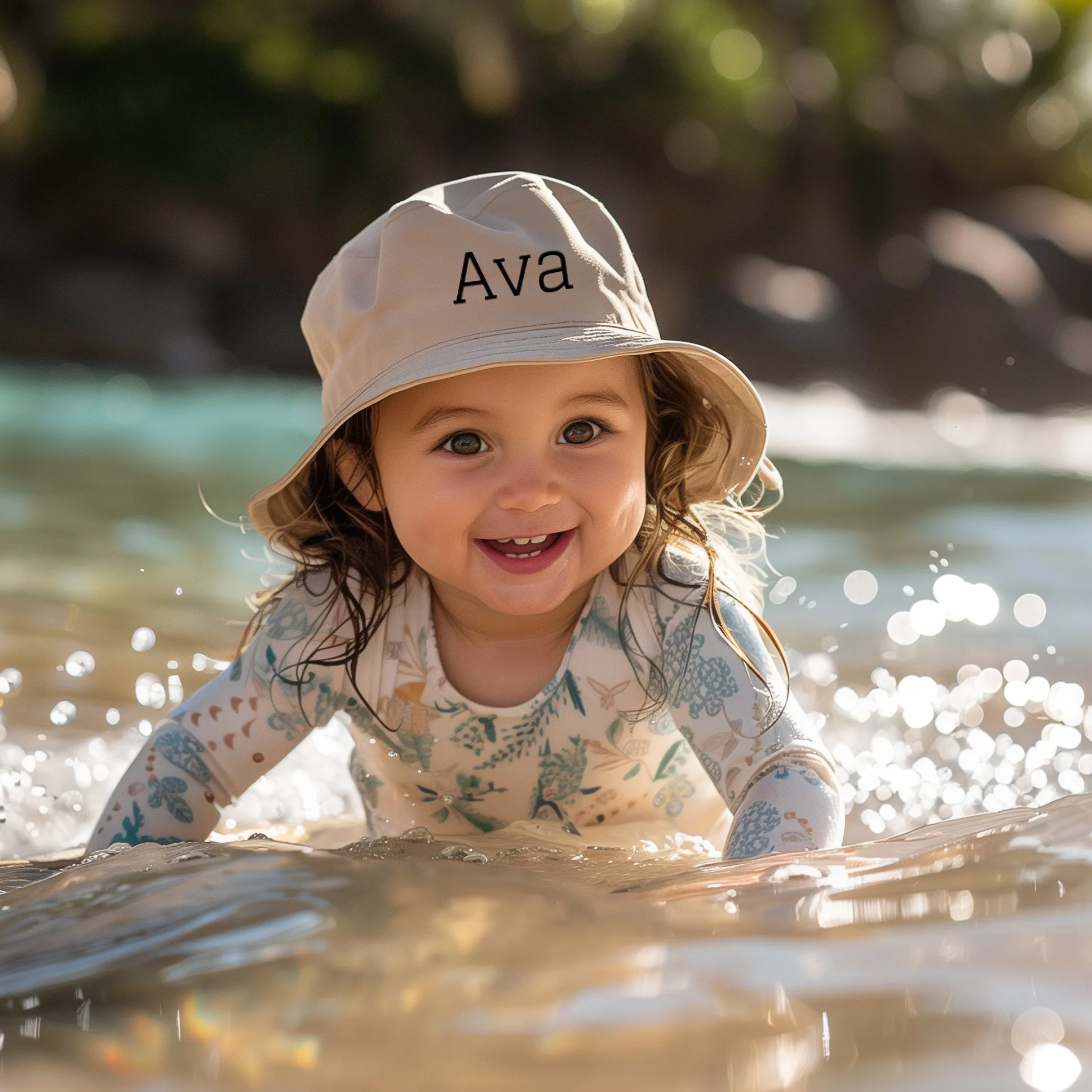 Sun Hat for Kids, Sunbonnet Baby, Bucket Sun Hat SPF Protected