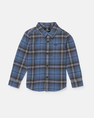 Toddler Boys Caden Plaid Long Sleeve Shirt - Blue