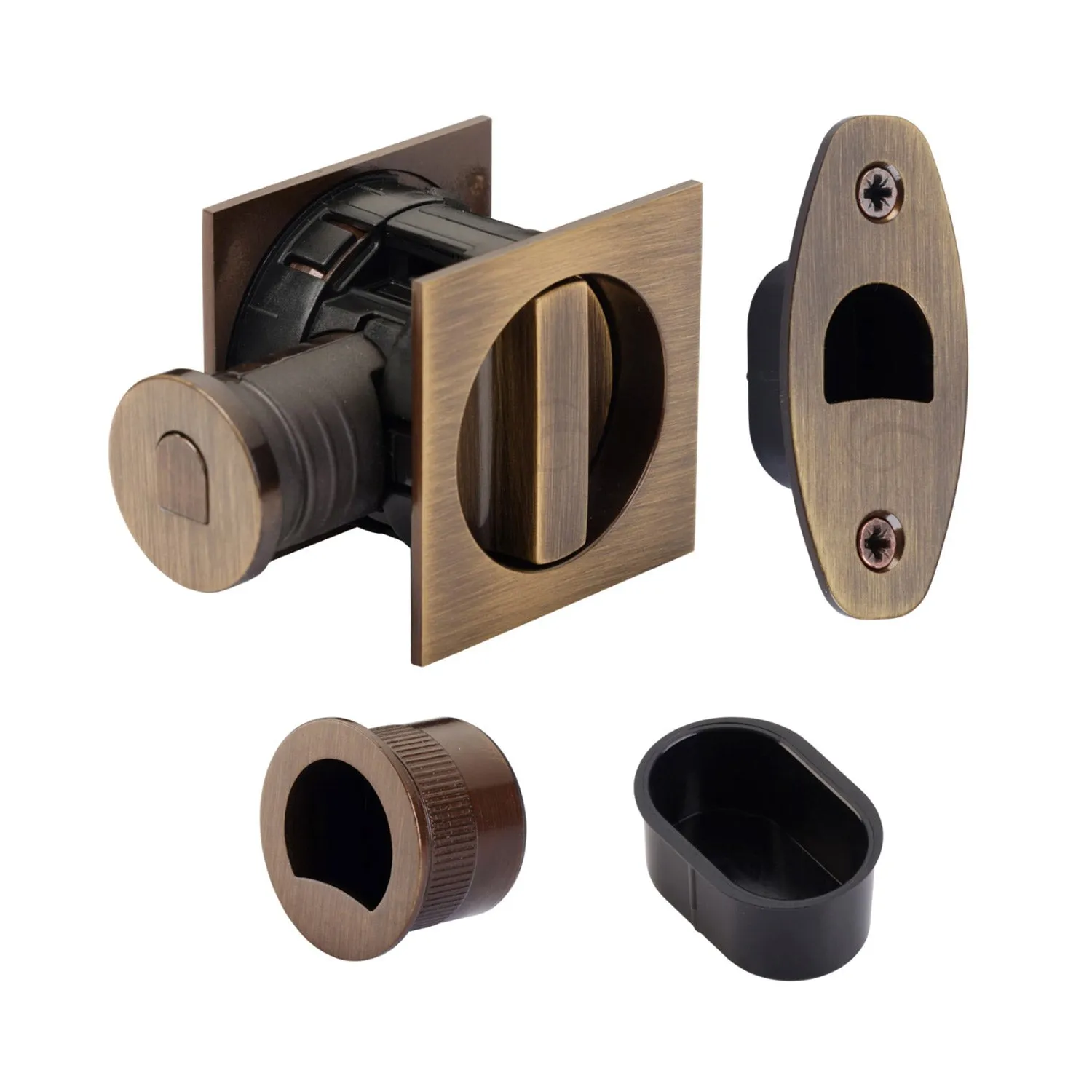 Tubular Sliding Lock with Square Privacy Turns