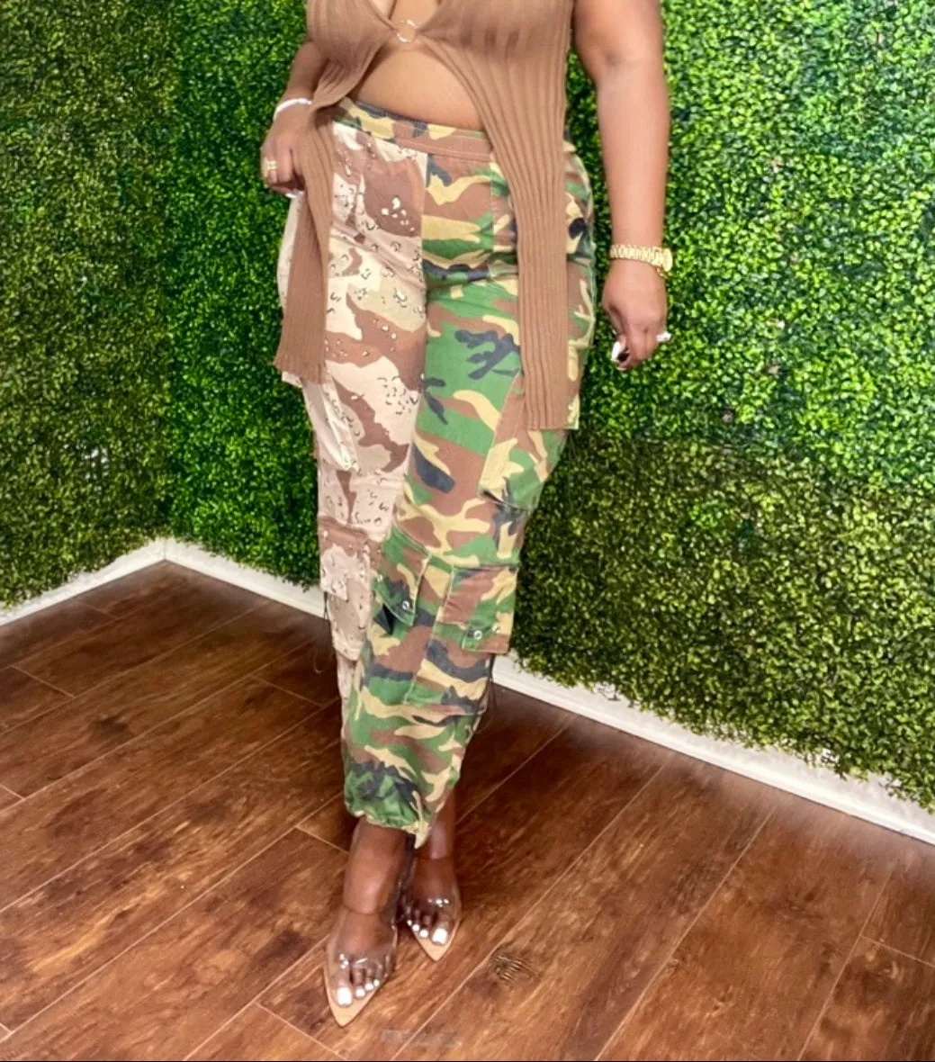 Two Pattern Camo Cargo Pants