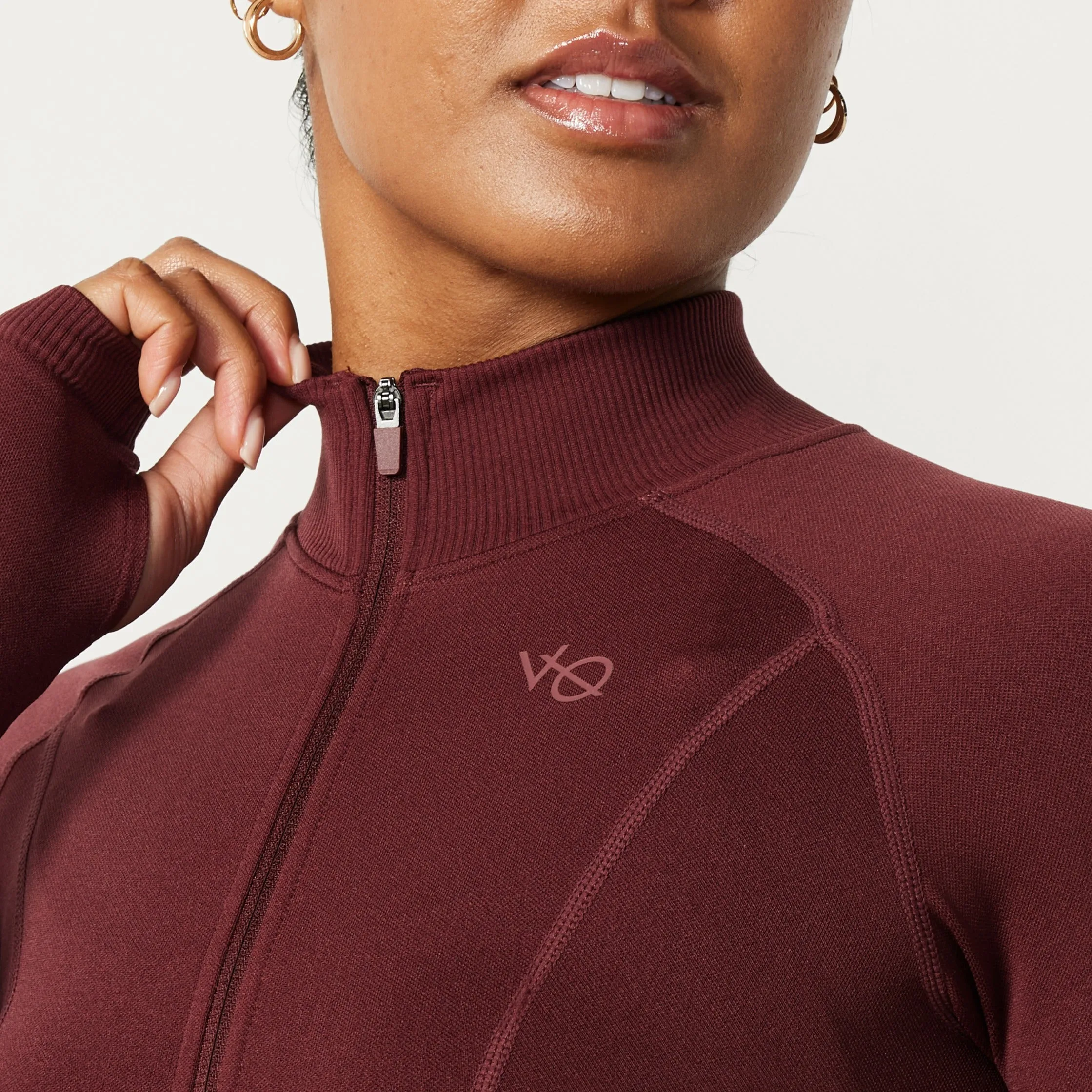 Vanquish Elevate Seamless Burgundy Zip Front Jacket