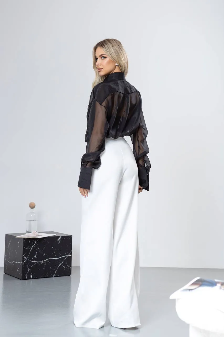 White classic trousers “Crystal line”