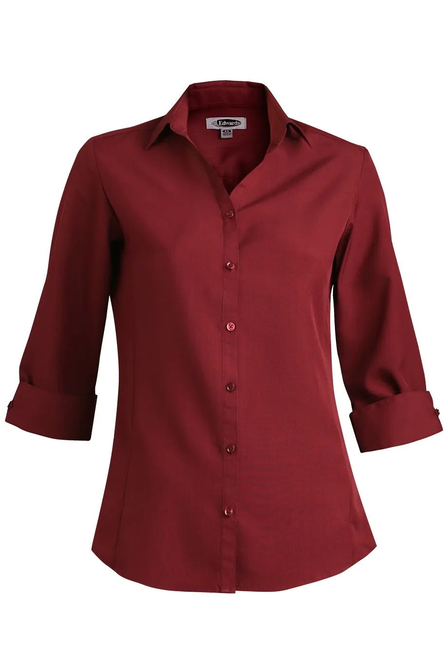 Women's Burgundy Bastiste 3/4 Sleeve Blouse