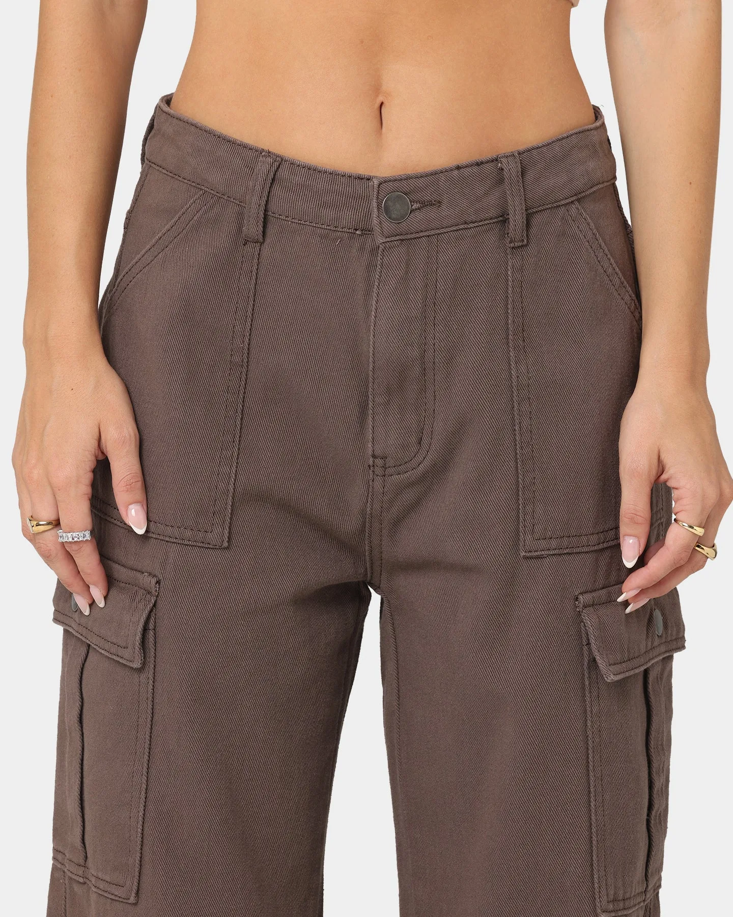 XXIII Women's Poppy Wide Leg Cargo Pants Brown