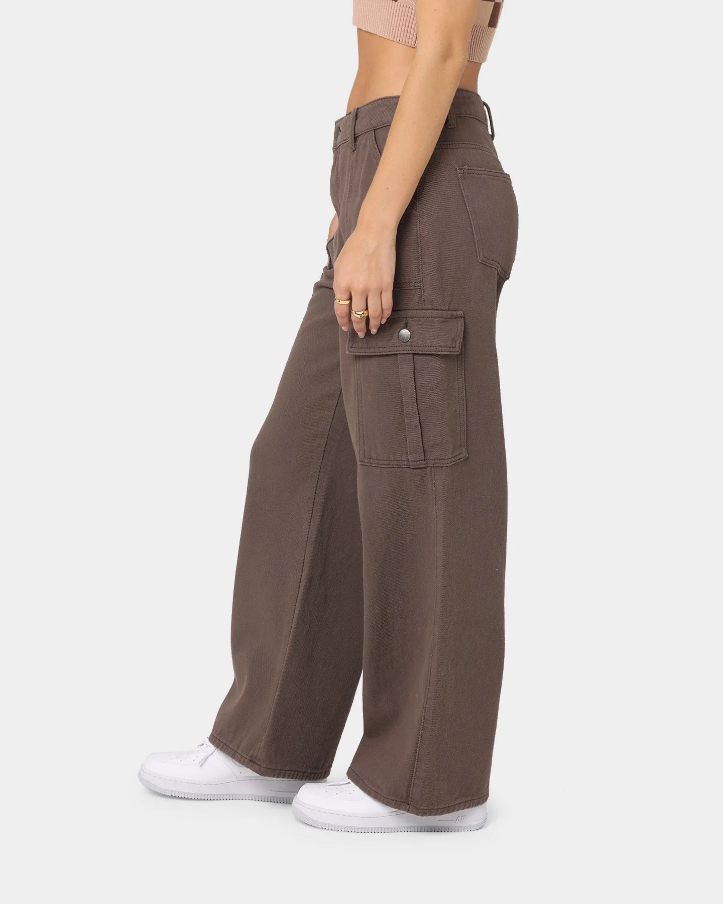 XXIII Women's Poppy Wide Leg Cargo Pants Brown