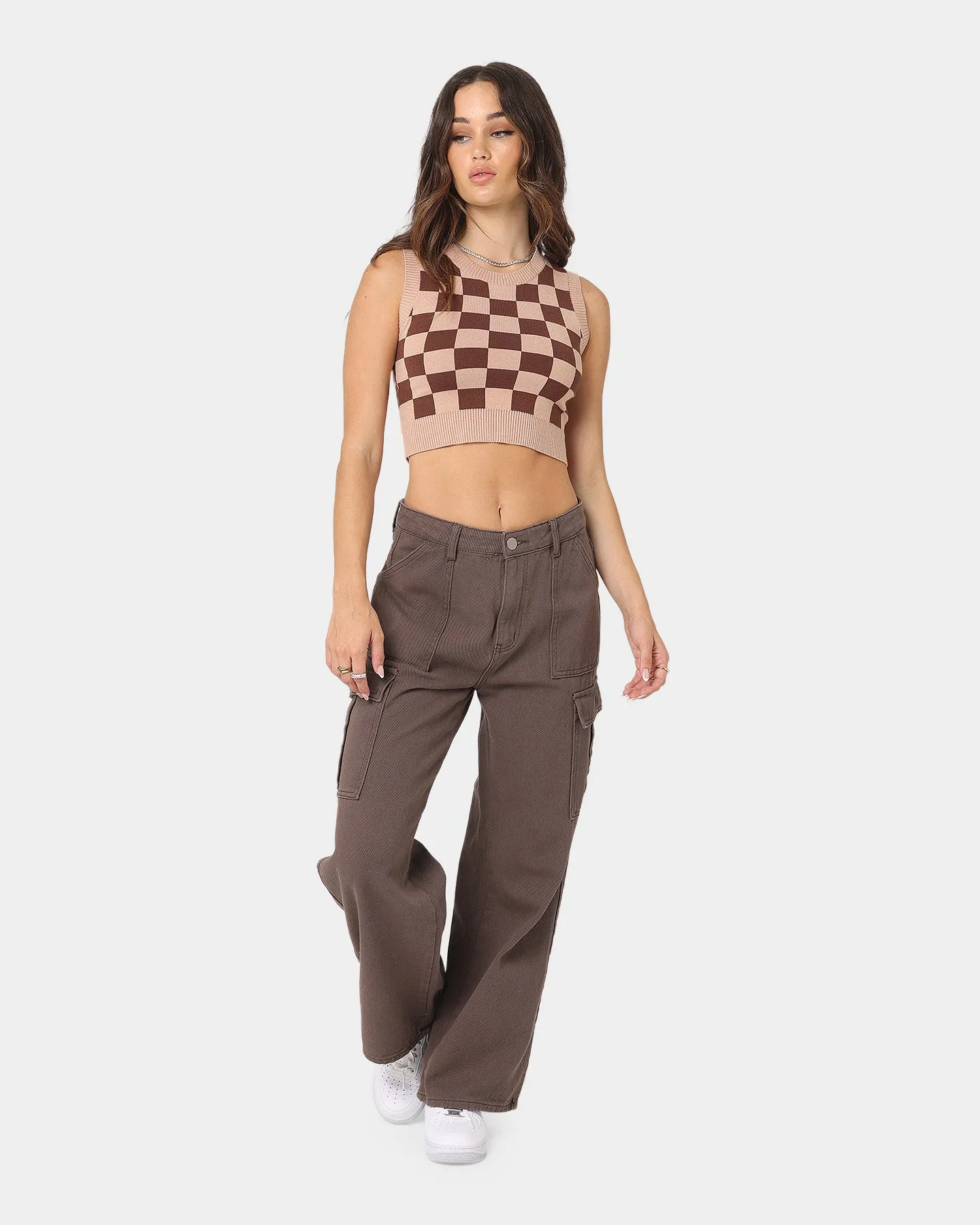 XXIII Women's Poppy Wide Leg Cargo Pants Brown