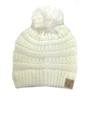 YJ-847 POM Ivory Kid Beanie