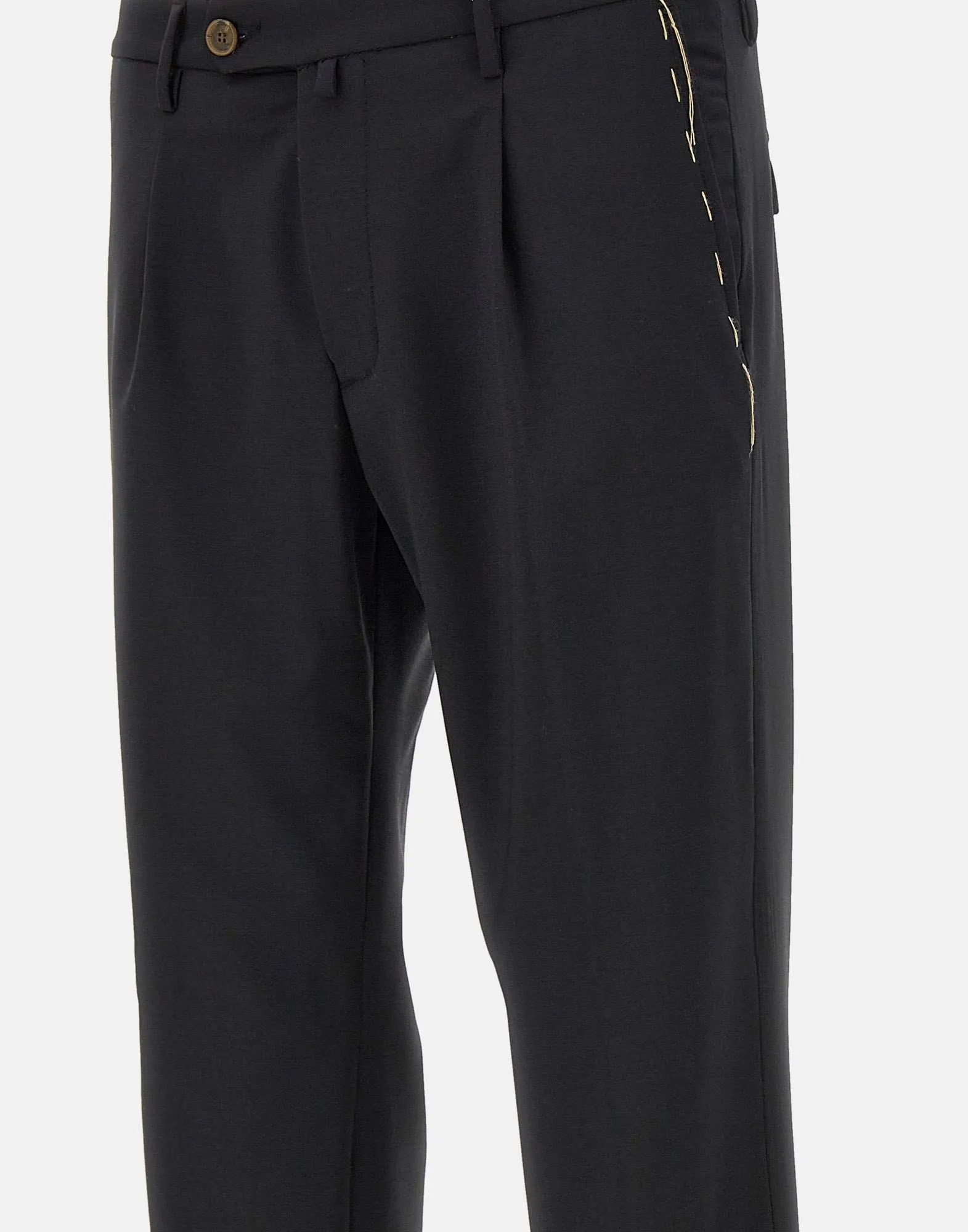 Zeus-P Black Wool Trousers