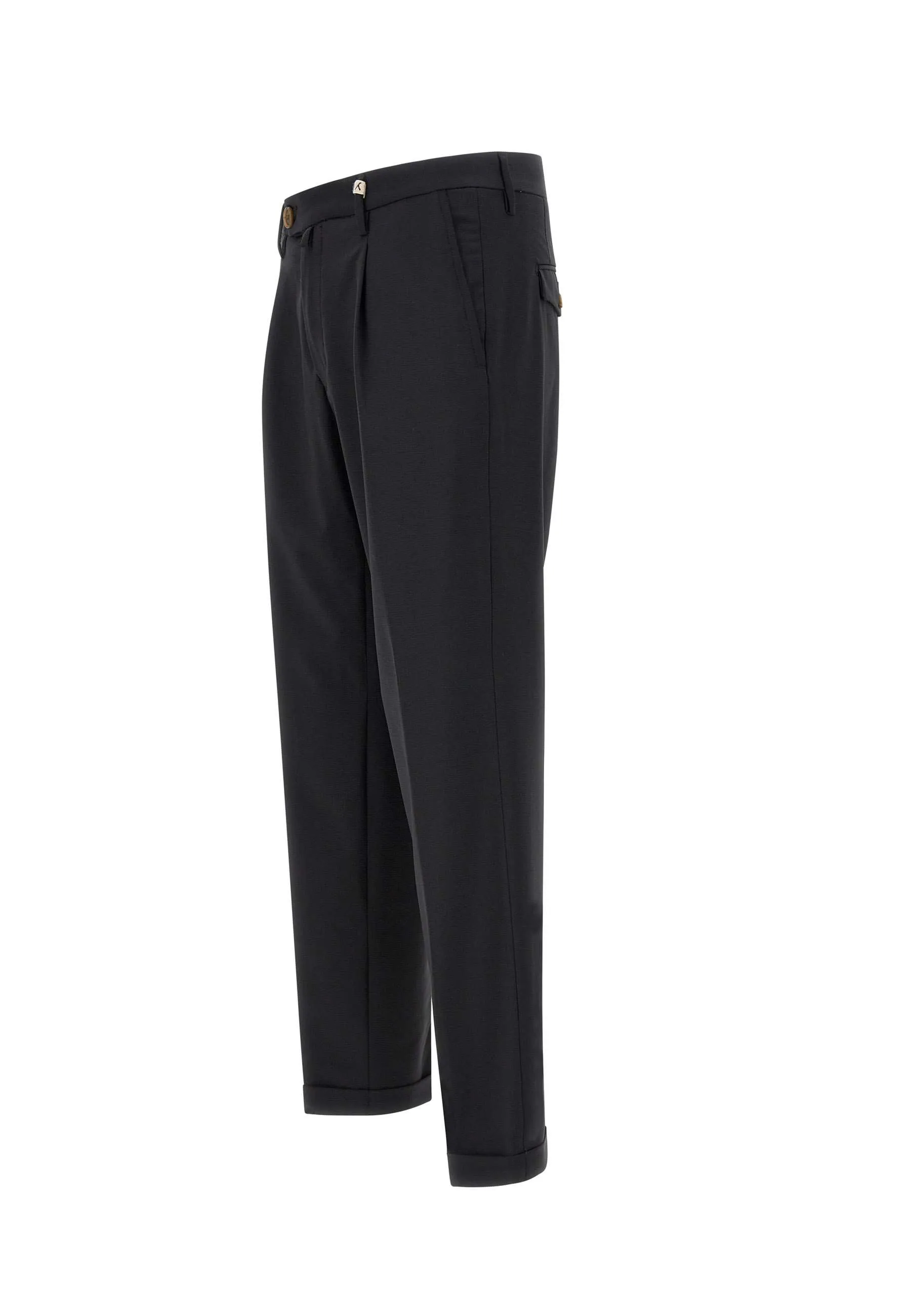 Zeus-P Black Wool Trousers