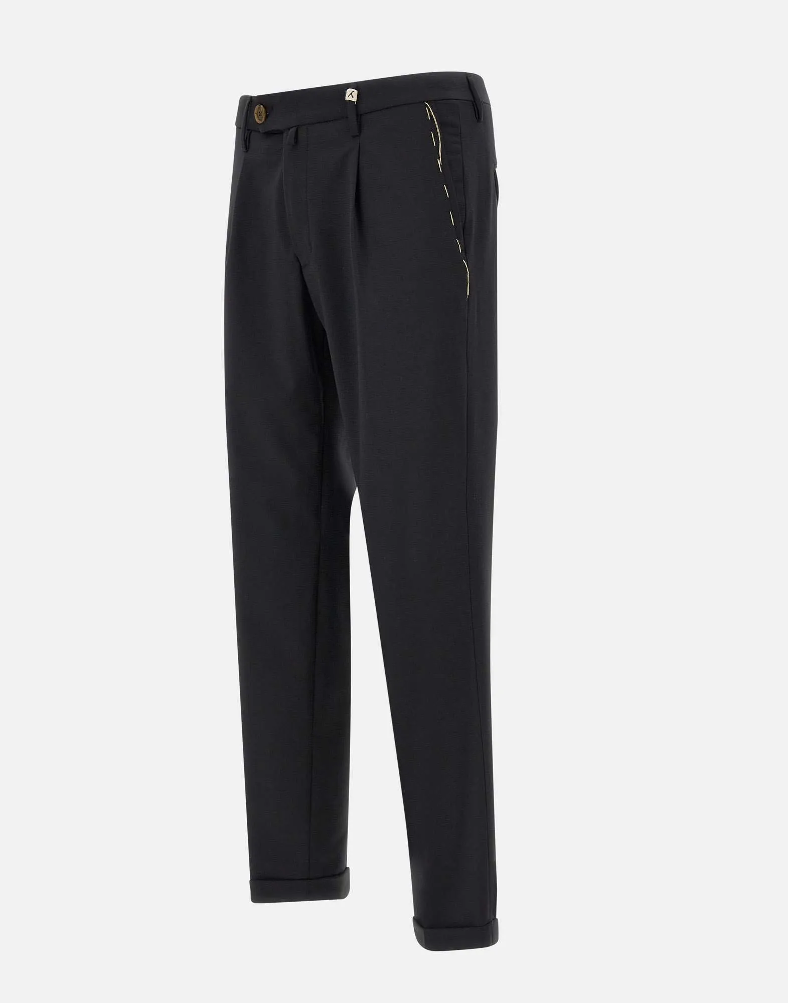 Zeus-P Black Wool Trousers