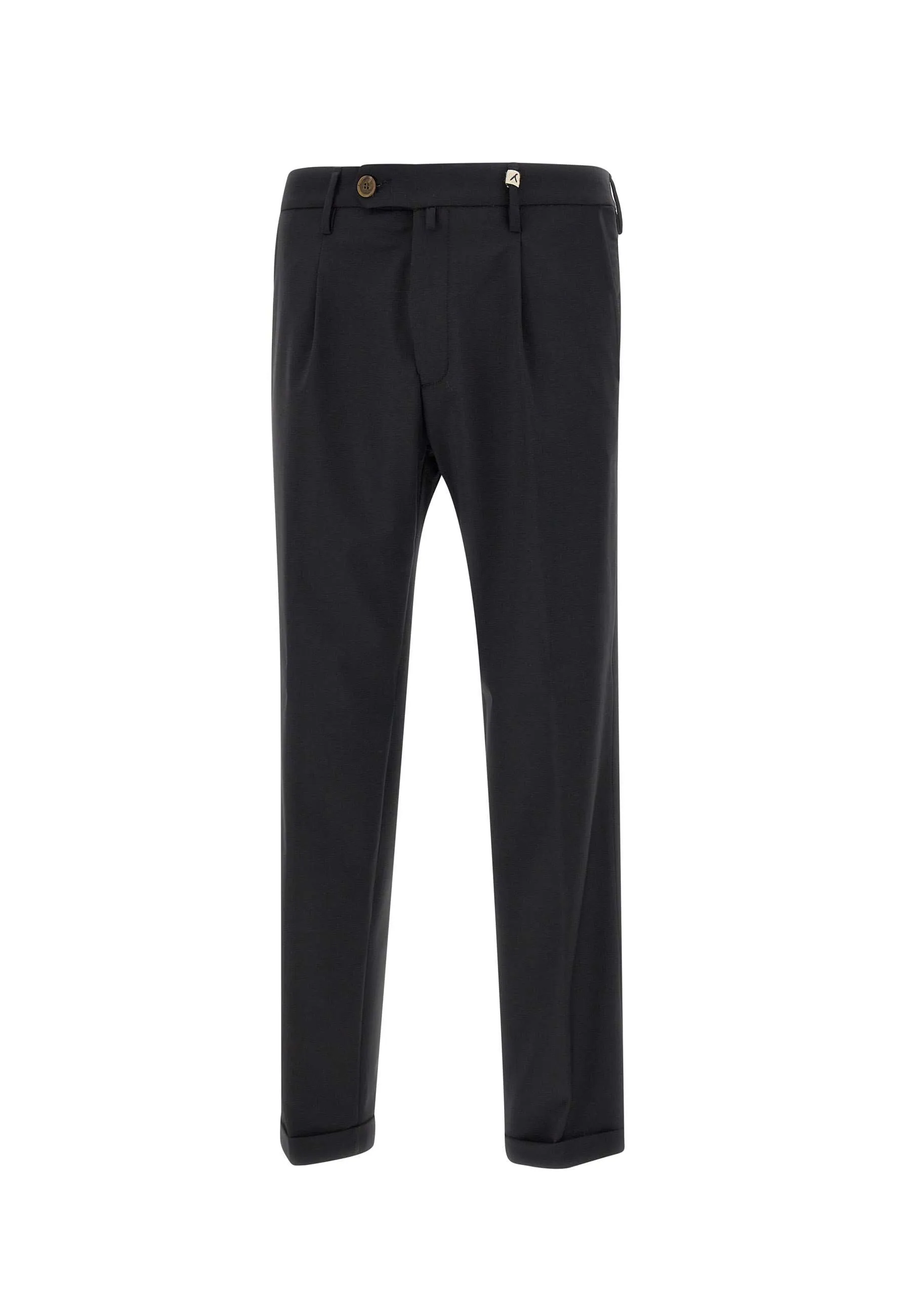 Zeus-P Black Wool Trousers