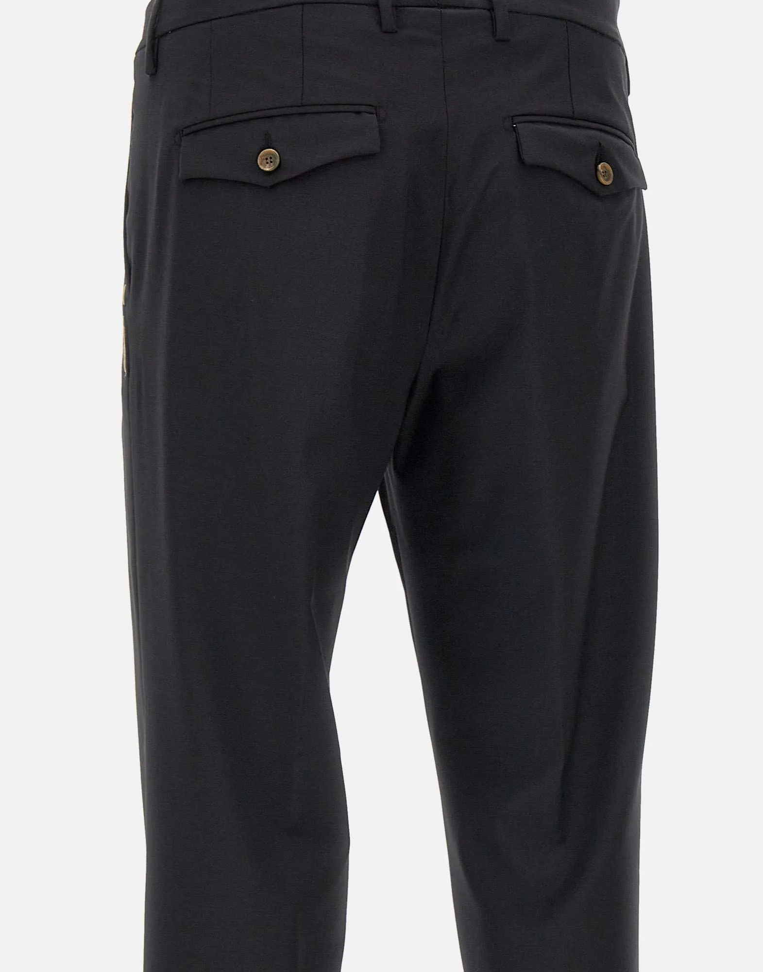 Zeus-P Black Wool Trousers