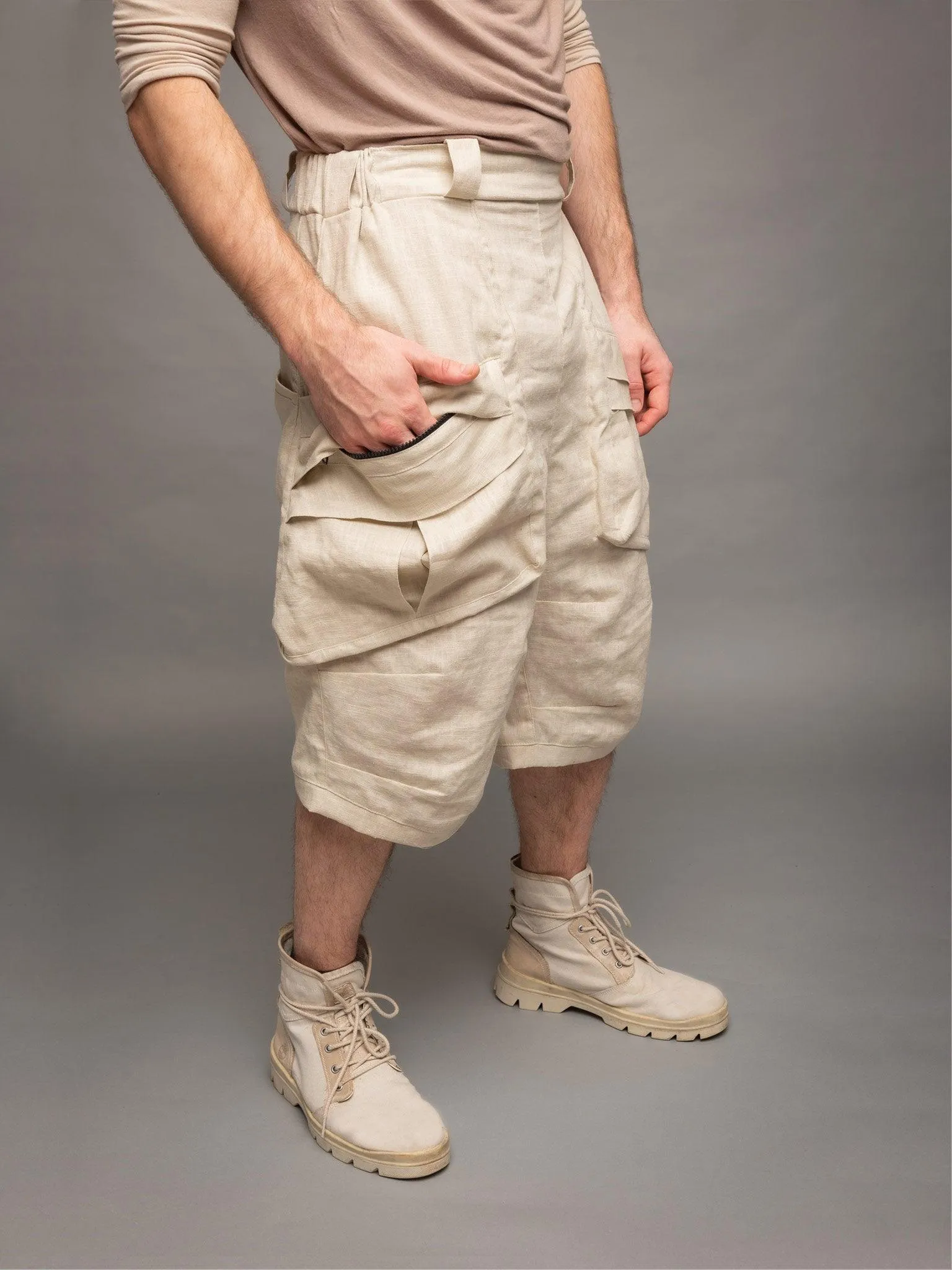 Zyrex - Lightweight Linen Cargo Shorts